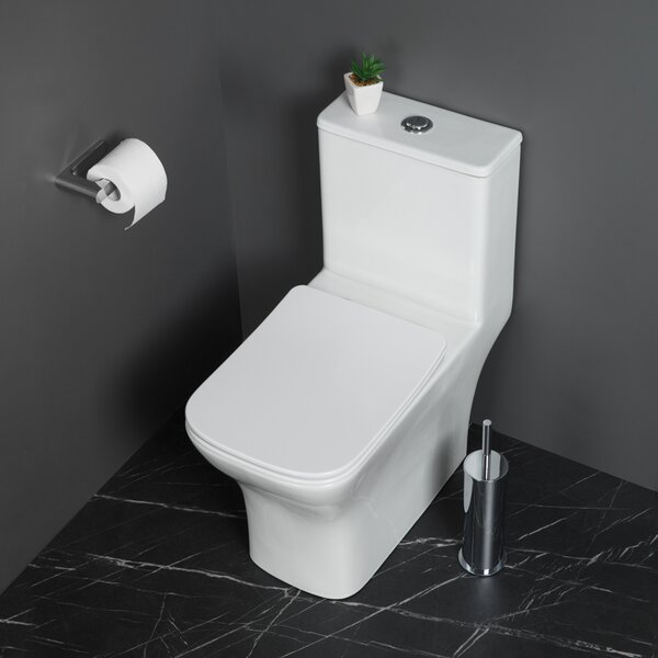 BelBagno NEON Унитаз-моноблок с сиденьем дюропласт soft close, P-trap BB8617CPR-MN/SC