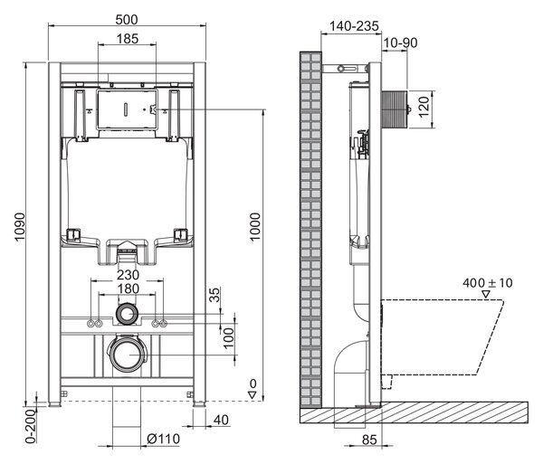 Комплект 3 в 1 Унитаз подвесной с сиденьем BelBagno UNO BB3105CHR/SC + Система инсталляции для унитазов BelBagno BB002-80  с кнопкой смыва BB014-SR-BIANCO