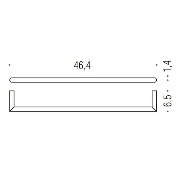 B4010.GM Colombo Mini Держатель полотенца 46,4*6,5cм, цвет: PVD графит матовый