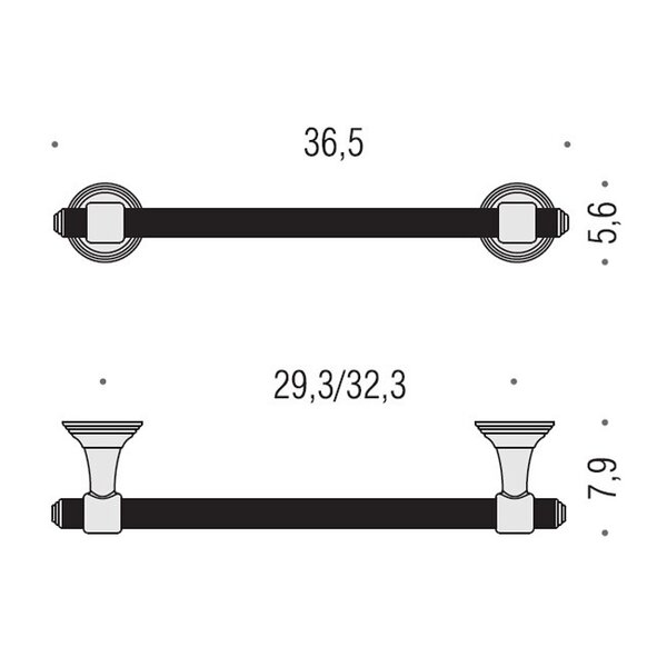B3309.HPS Colombo Hermitag Полотенцедержатель 36.5 см, цвет: PVD золото