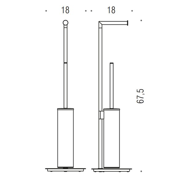 B4018.OM Colombo Mini Стойка напольная с держателем т/б, ерш H61,5cм D18cм, цвет: PVD золото матовое