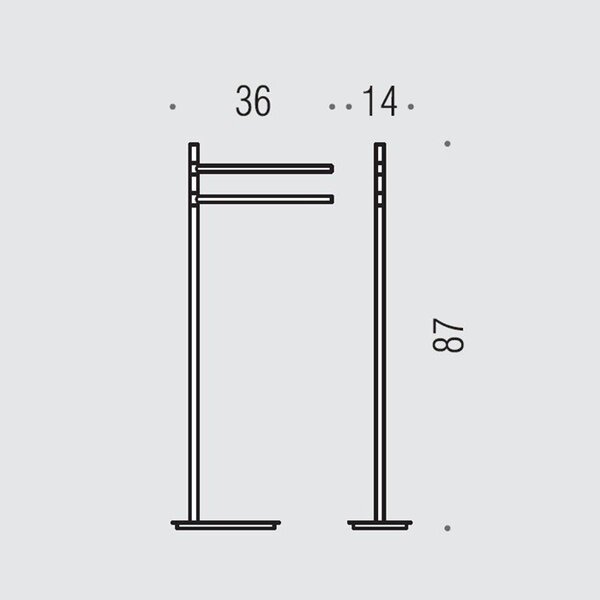 B9901.OM Colombo Square Стойка с двойным п/держателем H87см, напольная, цвет: PVD золото матовое