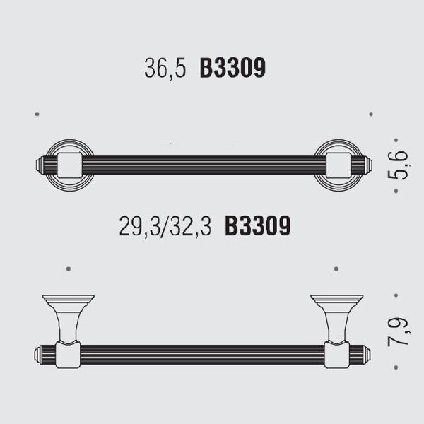 B3309.CR Colombo Hermitag Полотенцедержатель 36.5 см, цвет: хром