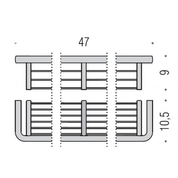 B6233.CR Colombo Lulu Полочка металлическая, цвет: хром