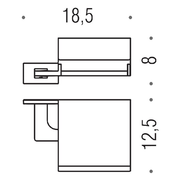 B1691.NM Colombo Look Держатель бумаги с крышкой, цвет: чёрный матовый