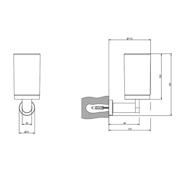Gessi Emporio accessories Стакан настенный, сатинированное стекло, цвет: Finox Brushed Nickel 38809#149
