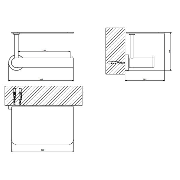 Gessi Emporio accessories Настенный держатель для туалетной бумаги с крышкой, цвет: Chrome 38855#031