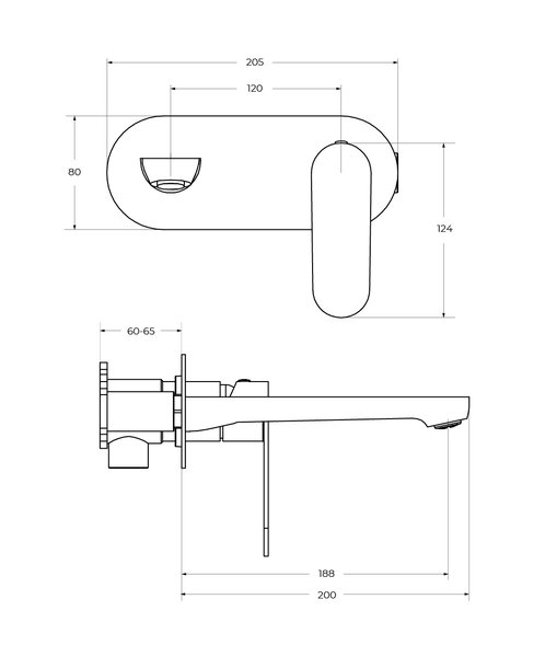 Смеситель для раковины встраиваемый CEZARES STYLUS-BLI1-NOP-W0, цвет Черный матовый