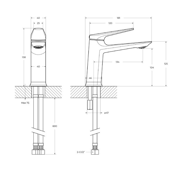 Смеситель для раковины CEZARES LINER-LS-GM-W0, цвет Оружейная сталь