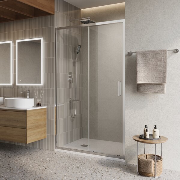 Душевая дверь BelBagno LUCE-BF-1-110-C-Cr, стекло прозрачное, регулировка 108,5-111,5 см