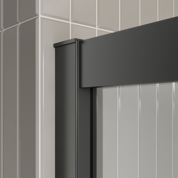 Душевая дверь BelBagno LUCE-BF-1-120-C-NERO, стекло прозрачное, регулировка 118,5-121,5 см