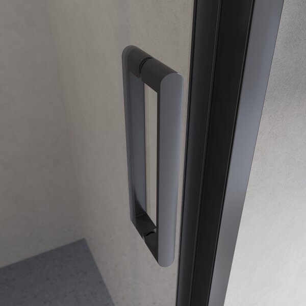 Душевая дверь BelBagno LUCE-BF-1-120-C-NERO, стекло прозрачное, регулировка 118,5-121,5 см