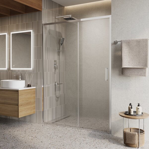 Душевая дверь BelBagno LUCE-BF-1-140-C-Cr, стекло прозрачное, регулировка 138,5-141,5 см