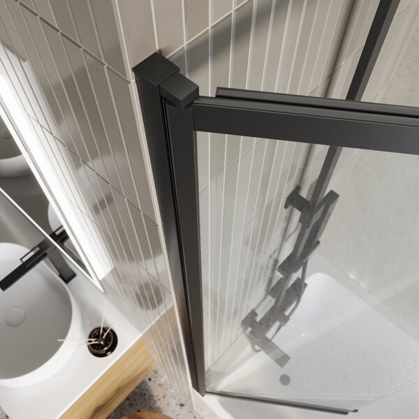 Душевая шторка на ванну BelBagno LUCE-VF-11-80/145-C-NERO