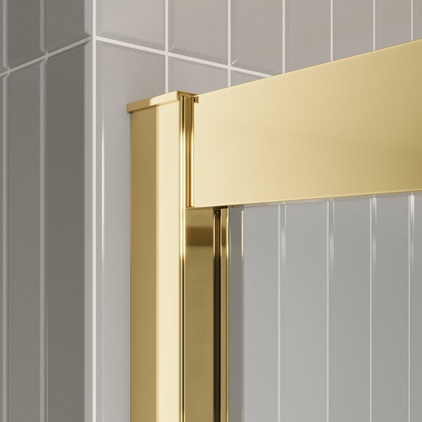 Душевая дверь BelBagno LUCE-BF-1-100-C-ORO, стекло прозрачное, регулировка 98,5-101,5 см