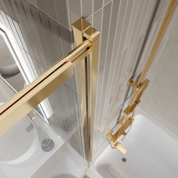 Душевая шторка на ванну BelBagno LUCE-VF-11-90/145-C-ORO