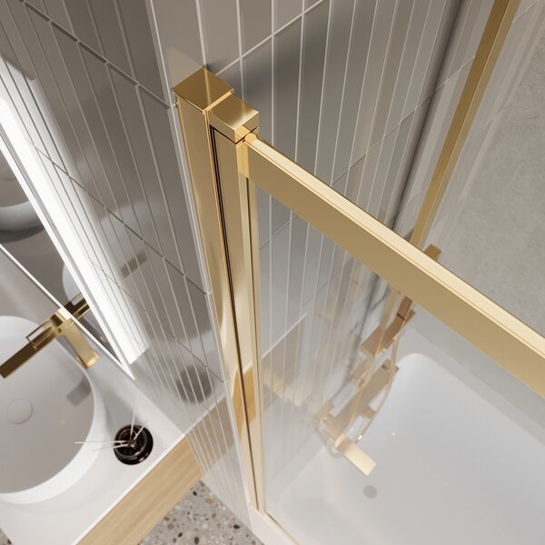 Душевая шторка на ванну BelBagno LUCE-VF-11-90/145-C-ORO