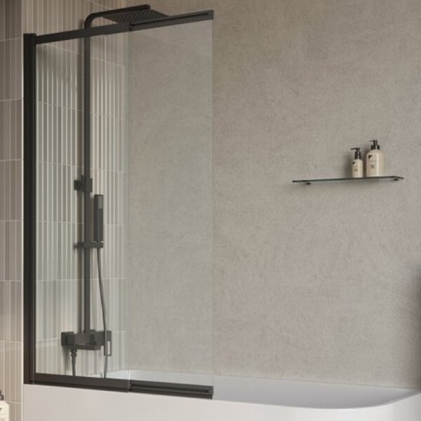 Душевая шторка на ванну BelBagno LUCE-VF-11-100/145-C-NERO