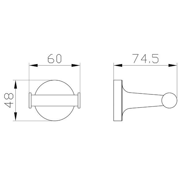Двойной крючок для ванной WONZON & WOGHAND SIMPLE, Хром (WW-6525)