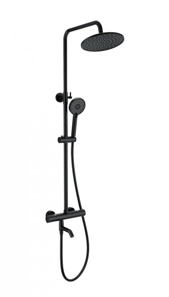 Душевая система с термостатом WONZON & WOGHAND INN 4, Черный матовый (WW-B3047-A1-MB)