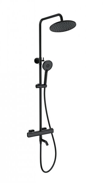 Душевая система с термостатом WONZON & WOGHAND STAY 1, Черный матовый (WW-B3051-A1-MB)