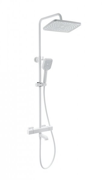 Душевая система с термостатом WONZON & WOGHAND STAY 2, Белый матовый (WW-B3016-T1-MW)