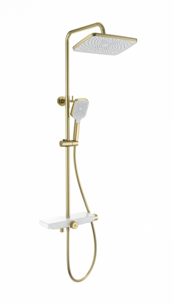 Душевая система с термостатом WONZON & WOGHAND ThermoKlick, Брашированное золото (WW-B3098-A- BG)