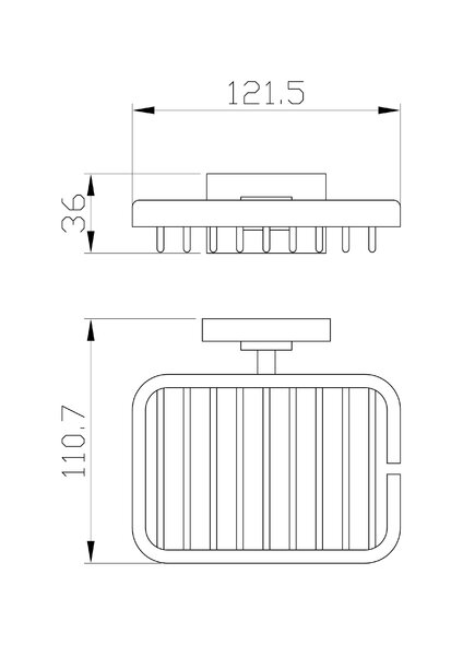 Мыльница с держателем WONZON & WOGHAND FLAT, Хром (WW-9724)
