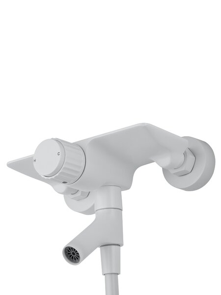 Смеситель для ванны с душем WONZON & WOGHAND CLICK, Белый матовый (WW-FE05L221-MW)