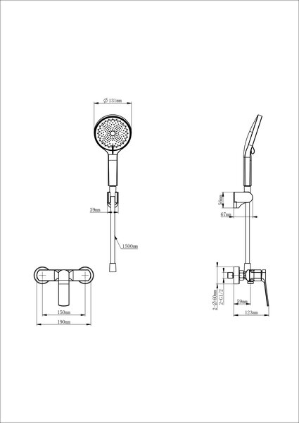 Смеситель для душа WONZON & WOGHAND, Брашированное золото (WW-B2585-BG)
