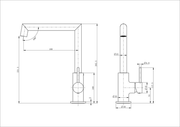 Смеситель для кухни WONZON & WOGHAND, Белый матовый (WW-L1005-MW)