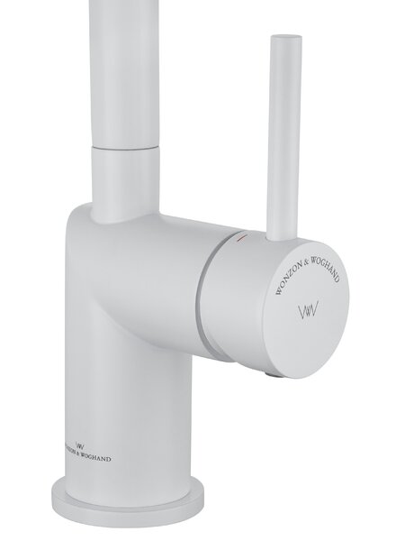 Смеситель для кухни с выдвижным изливом WONZON & WOGHAND, Белый матовый (WW-6018-MW)