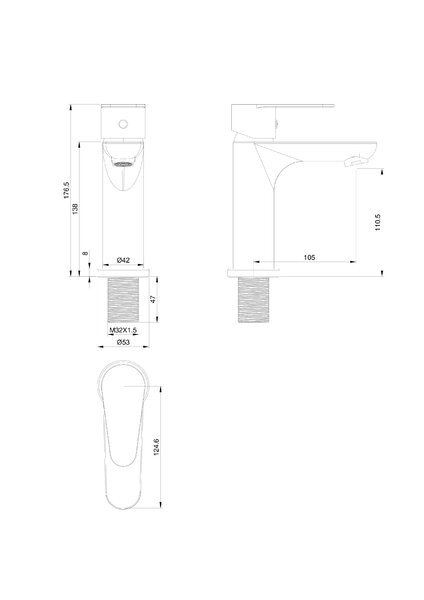 Смеситель для раковины WONZON & WOGHAND ALFA, Белый матовый (WW-A40202-MW)