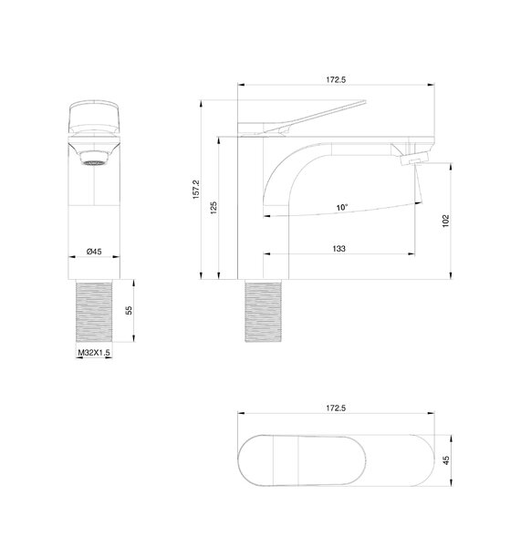 Смеситель для раковины WONZON & WOGHAND, Белый матовый (WW-XH-010-MW)
