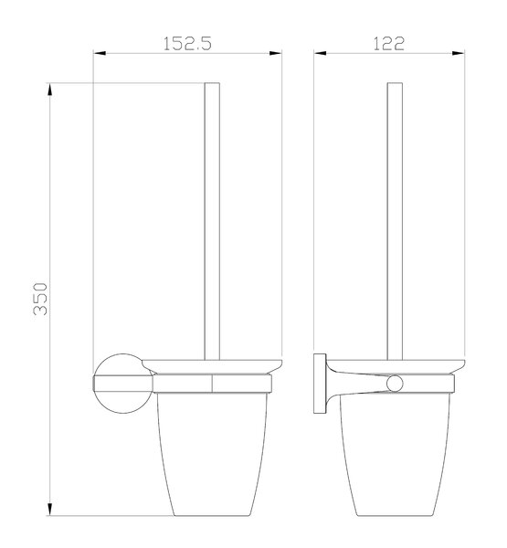 Туалетный ершик в комплекте WONZON & WOGHAND SIMPLE, Хром (WW-6529)