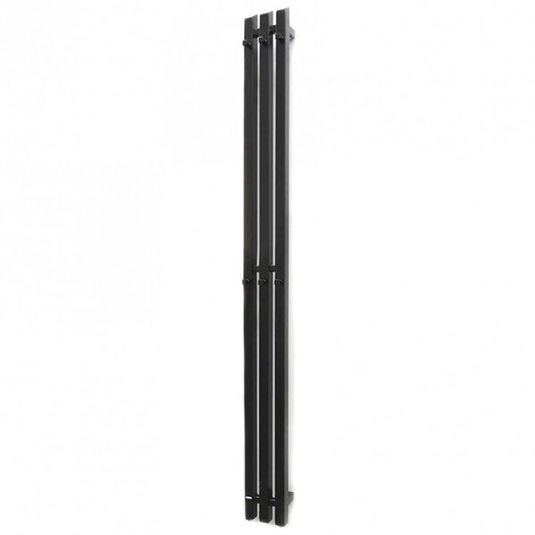 Полотенцесушитель ГРОТА CORSA 130/1200 RAL9005 черный матовый с крючками