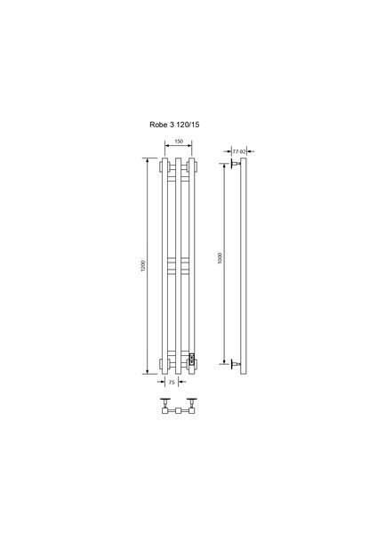 Полотенцесушитель электрический с/т Comfysan Alto-K EC-3 120/15, белый