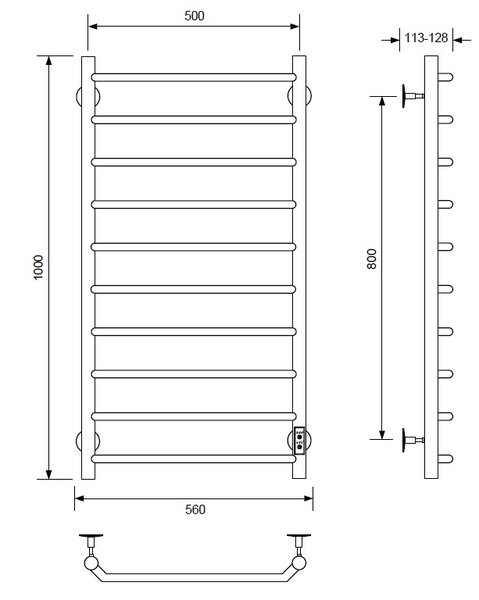 Полотенцесушитель электрический с/т Comfysan Scola EC-10 100/50, белый