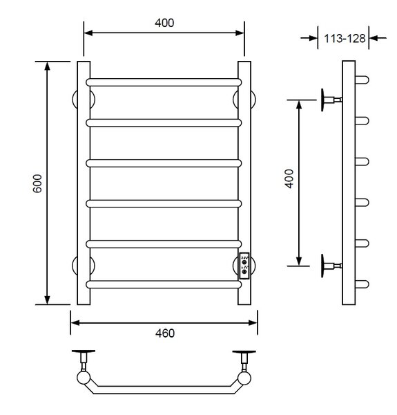 Полотенцесушитель электрический с/т Comfysan Scola EC-6 60/40, белый