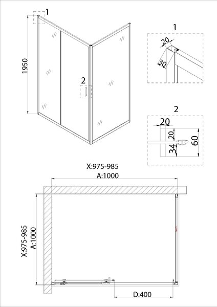 Душевой уголок Niagara Nova NG-62-10A-A100 100х100