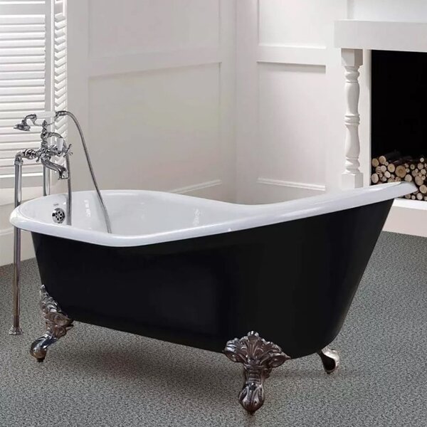 Чугунная ванна на лапах Magliezza Gracia Black 170x76,5 черного цвета ножки хром