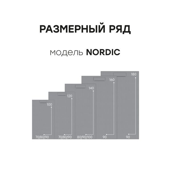 Душевой поддон STAROHOME NORDIC 140х90 GREY MATT, NORDIC