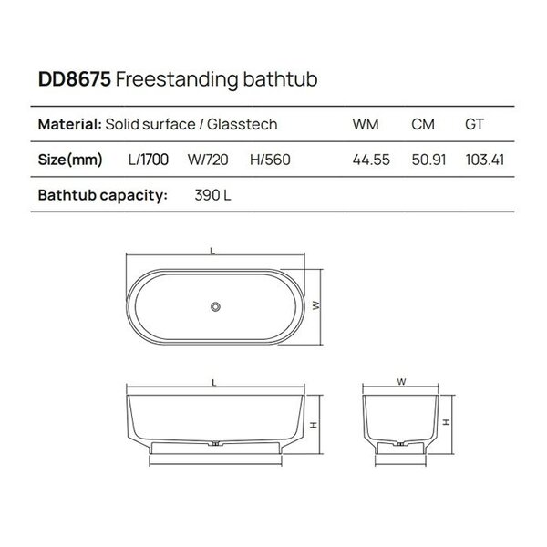 Dea Design Shadow Ванна 170x72x56см., отдельностоящая, Glasstech, прозрачная смола, цвет: brown copper