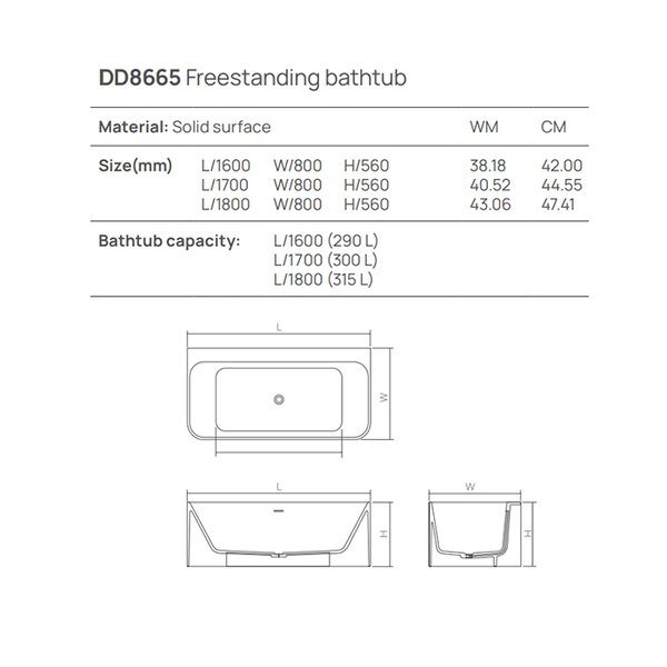 Dea Design Modern Ванна 180x80xh56см, отдельностоящая, цвет: graphite