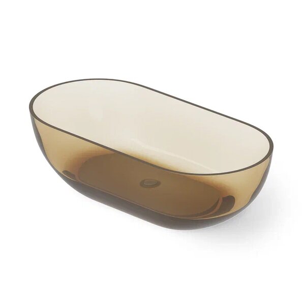 Dea Design Shadow Ванна 165x82x52см., отдельностоящая, Glasstech, прозрачная смола, цвет: classic green