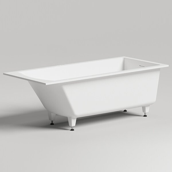 Salini Cascata KIT Ванна встраиваемая, с прямоугольной чашей, 170х75х60см, регулируемые ножки, донный клапан   Down , сифон S-Stone, цвет: белый матовый