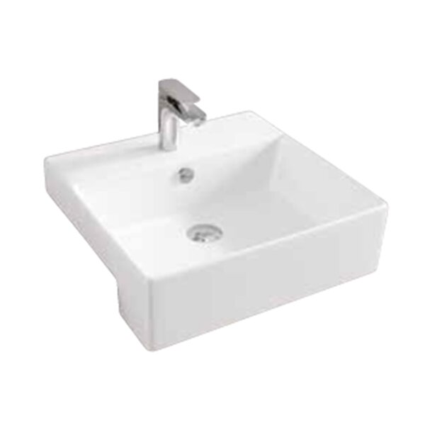 Artceram QUADRO Semincasso Раковина накладная полувстраиваемая 50х48 см, с 1 отв под смеситель, со слив переливом, цвет белый.