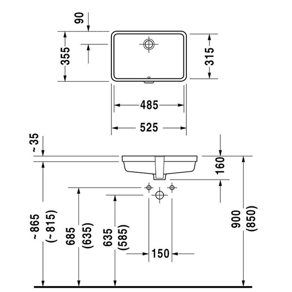 Duravit Vero 0330480000 Раковина встраиваемая 48х32 см (белый)
