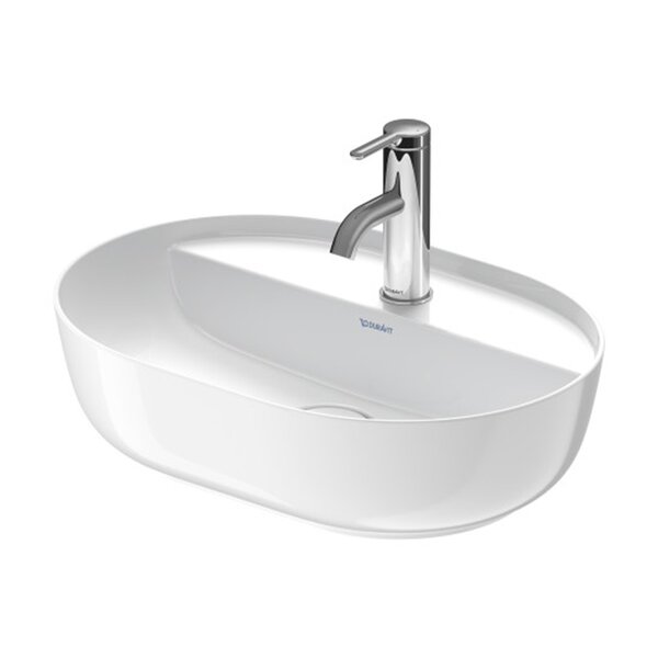DURAVIT LUV Раковина 500х350 мм., для установки на столешницу, с 1 отвер для смесителя, с керамич крышкой дон клап, без перелива, цвет белый глянцевый