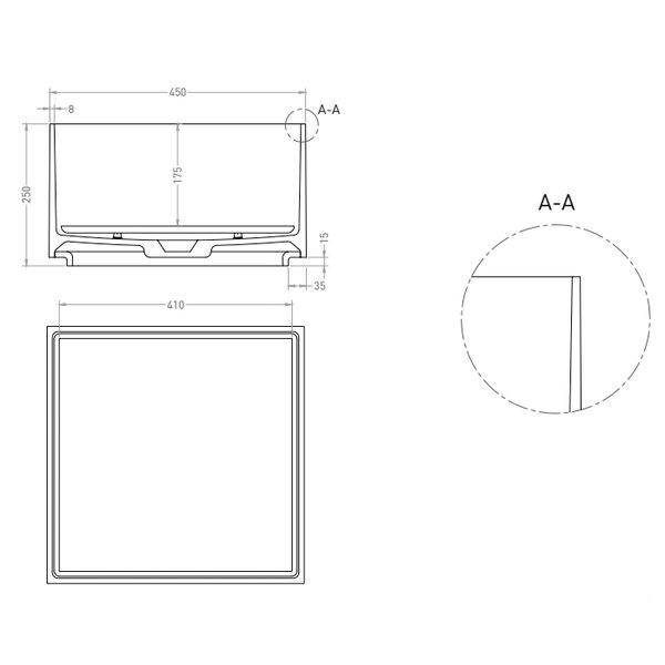 Salini Раковина накладная 450x450x250мм, S-Sense ARMONIA SQUARE 02, цвет белый глянцевый